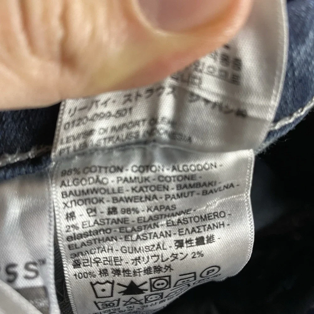 Levi 505 Straight Leg‎ Jeans Mens 30x29 Blue Medium Wash Mid Rise Distressed